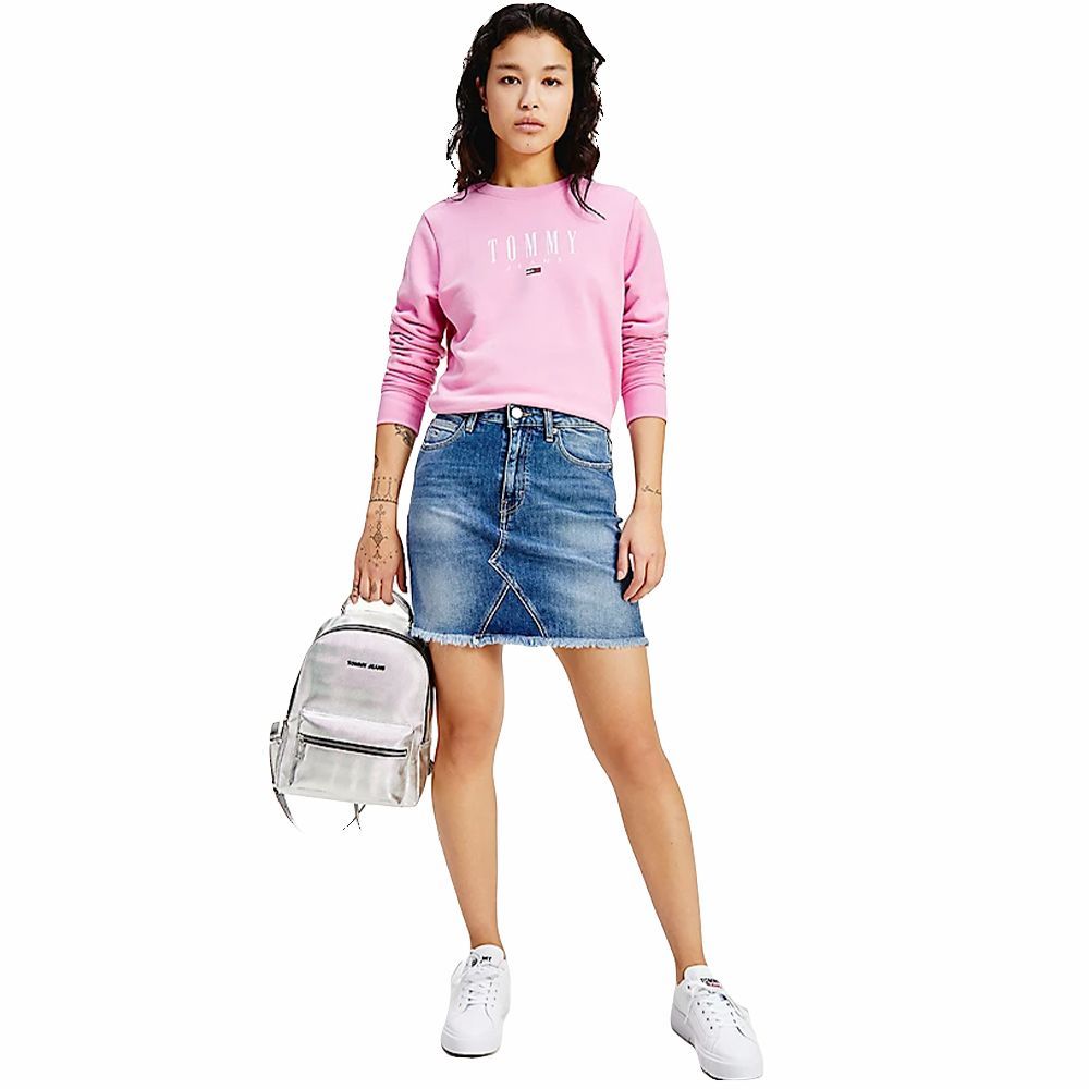 Mini-Jeansrock mit offenem Saum