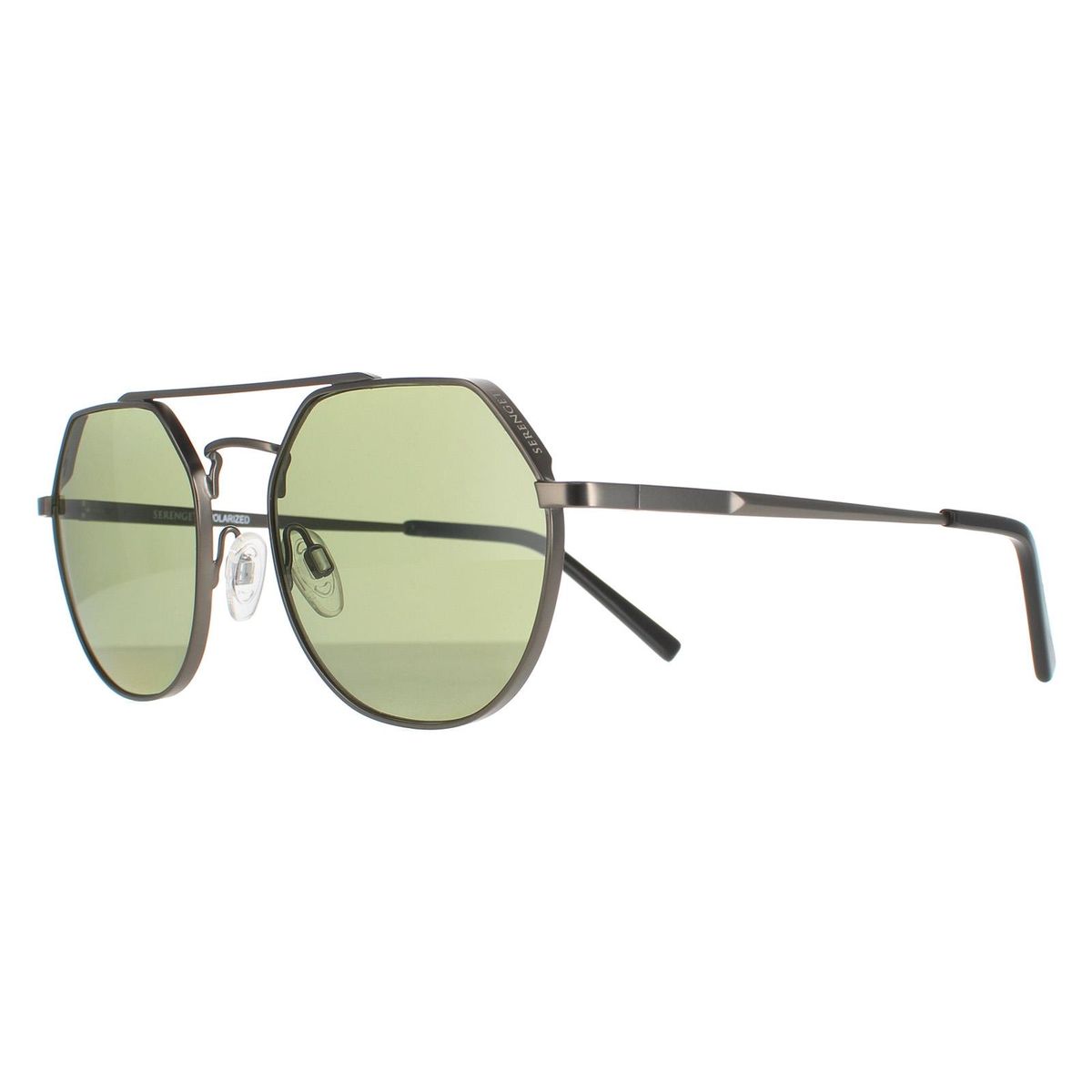 Geometrische Doppelsteg-Sonnenbrille aus Metall