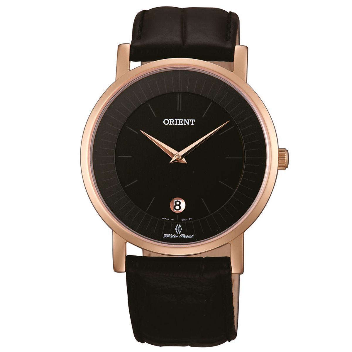 Elegante Goldfarbene Uhr mit Schwarzem Zifferblatt