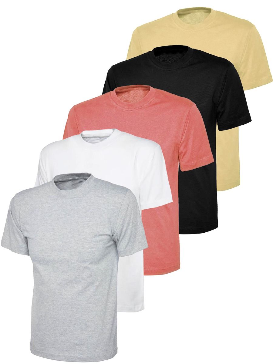Basic Damen T-Shirt Set mit Rundhalsausschnitt