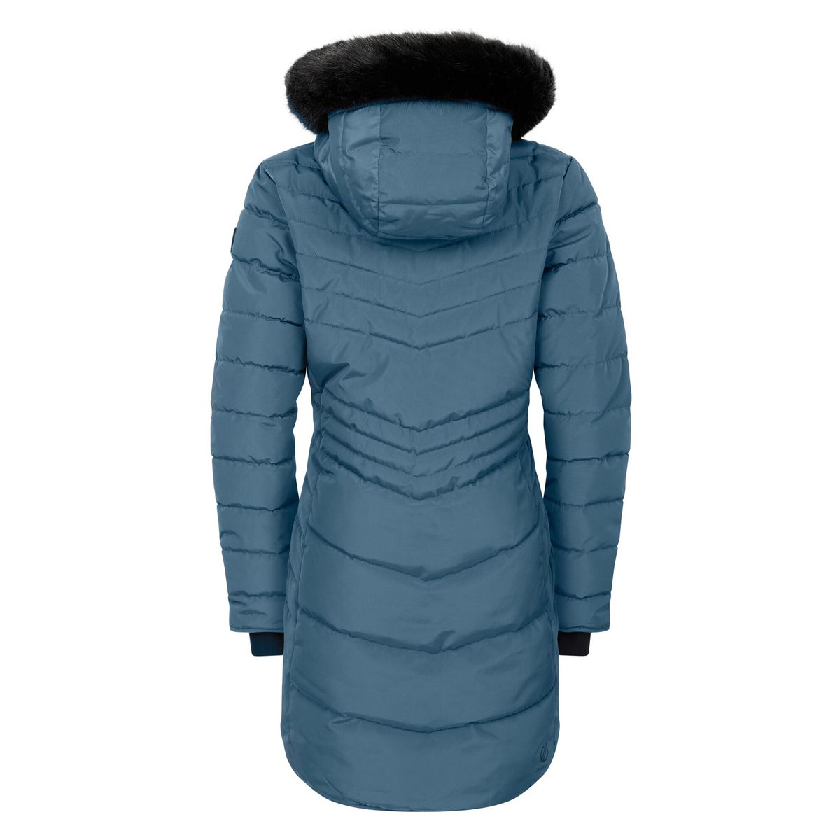 Gesteppter Midi-Parka mit Kunstfellbesatz