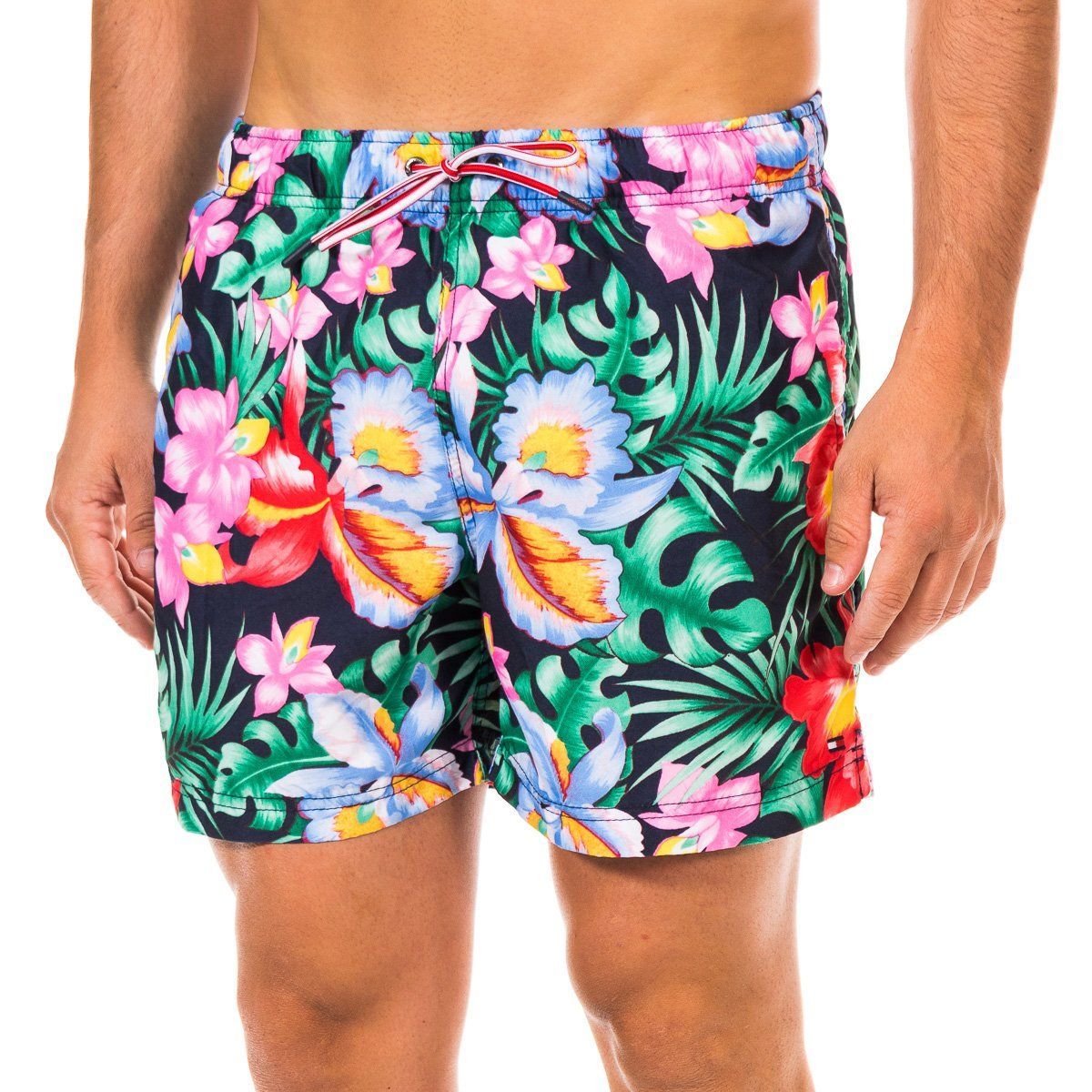 Badehose mit Blumendruck und Kordelzug