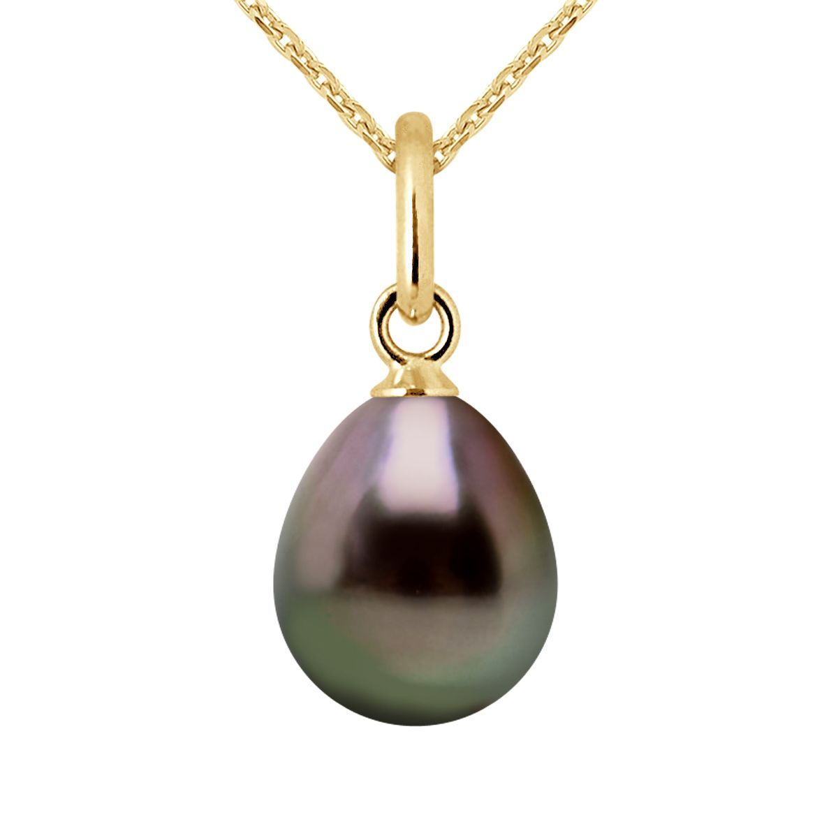 Tahitiperlen-Anhänger Halskette in Gold