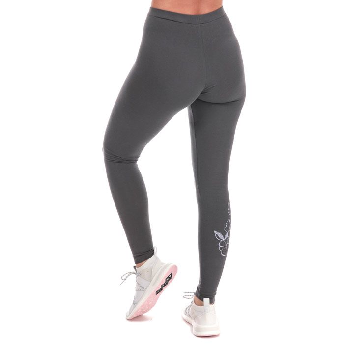 High-Waist Leggings mit Blumendetail