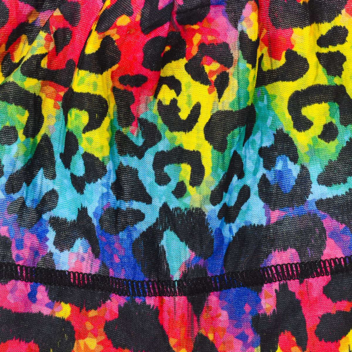 Leichte Beanie mit Regenbogen-Leopardenmuster