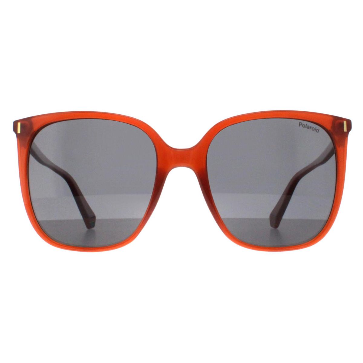 Quadratische, orange, polarisierte Sonnenbrille