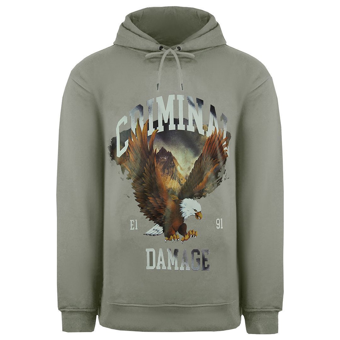 Pullover-Hoodie mit Adlergrafik