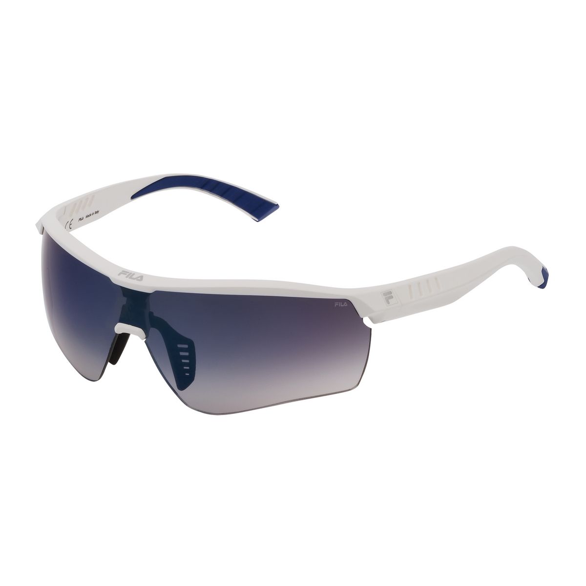 Weiße randlose Sport-Sonnenbrille Farbverlaufsglas