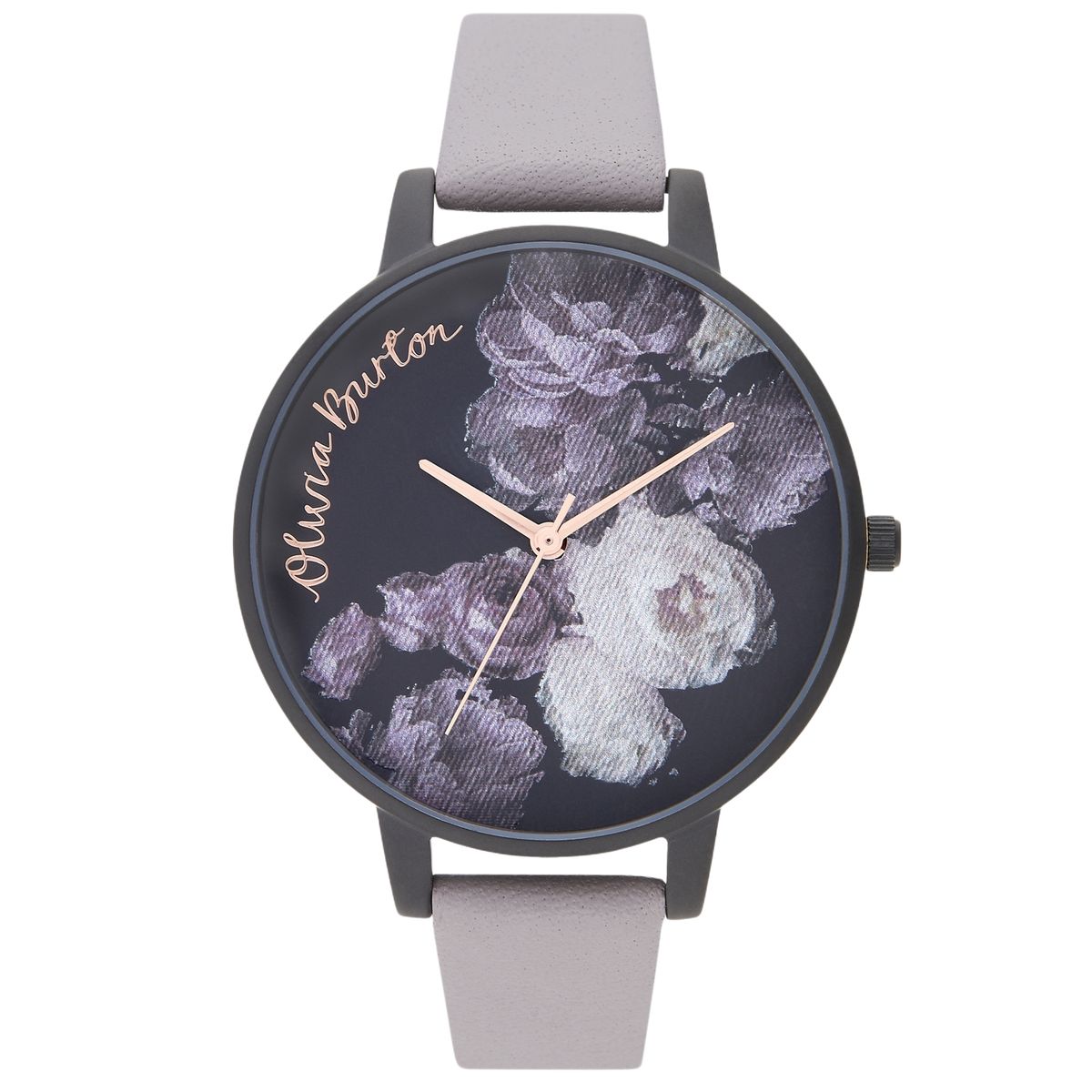 Quarz-Analog-Uhr mit floralem Zifferblatt