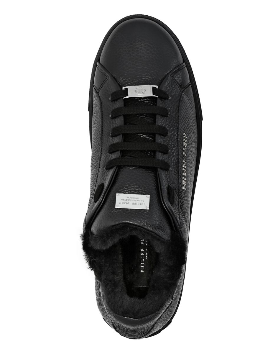 Fellgefütterte Nappaleder Low-Top Sneakers