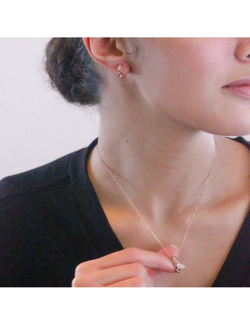 Schmuckset mit Kristallen in Roségold
