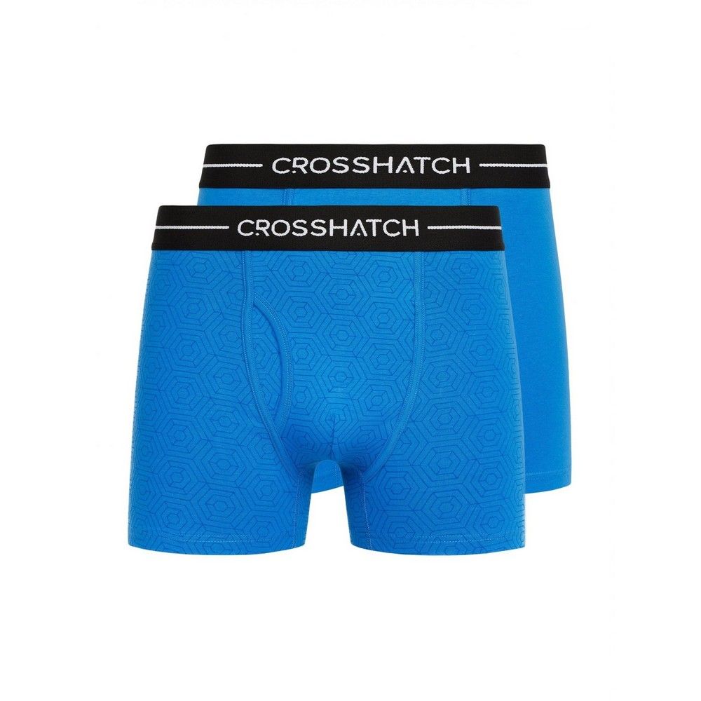 Herren blaue Boxershorts mit Hexagonmuster