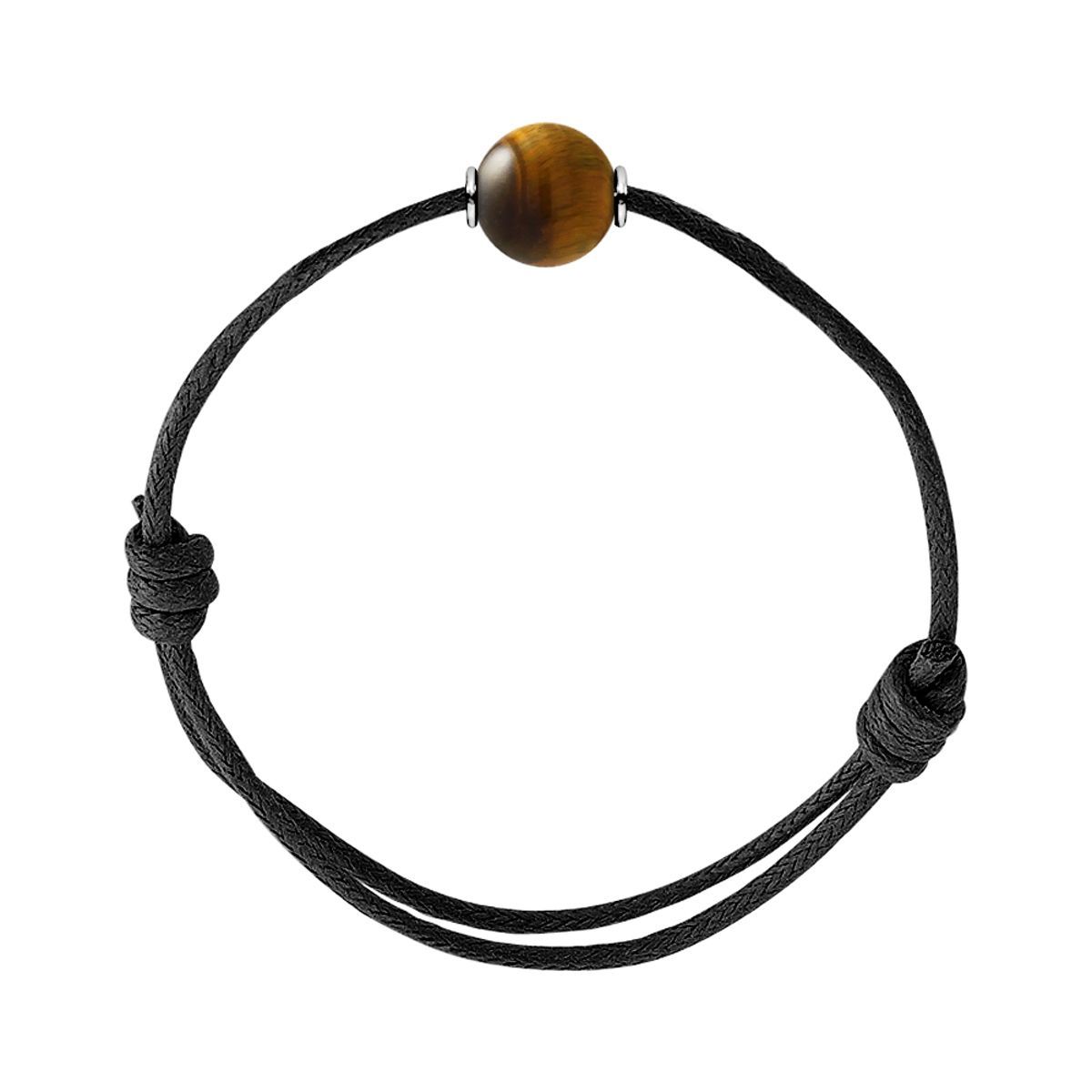 Verstellbares Tigerauge-Armband mit Perle