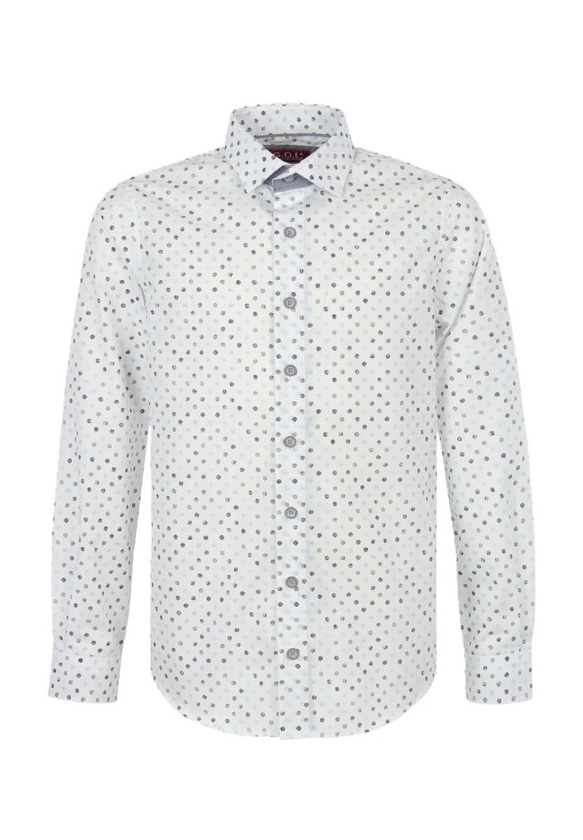 G.O.L.® Freizeithemd, Slim-Fit, Langarm, Haifisch-Kragen, für Kinder, weiß|blau, 152