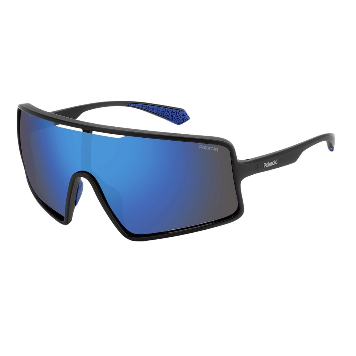 Schild Sonnenbrille mit blau verspiegelten Gläsern