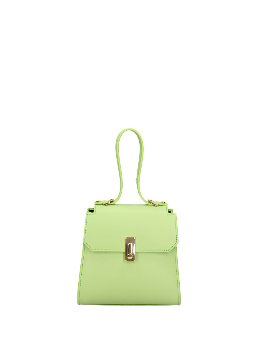 Strukturierte Lederhandtasche mit Griff