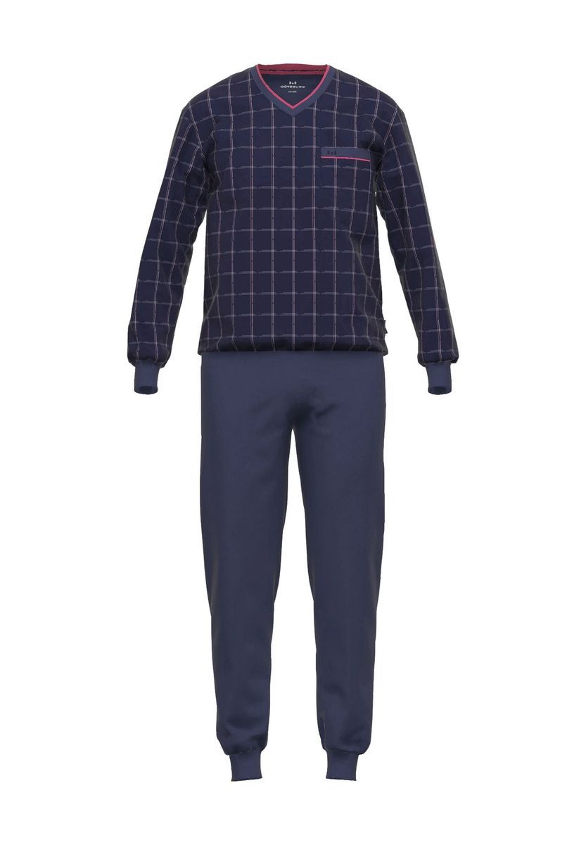 Herren Schlafanzug mit Karomuster aus Baumwolle