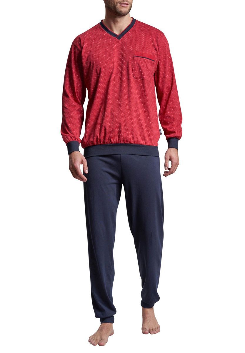 Herren Schlafanzug mit rotem Print