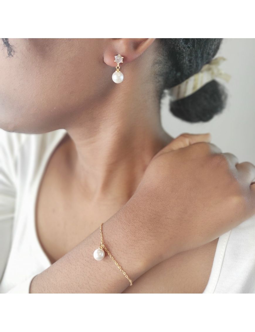 Elegantes Kristall- und Perlen-Schmuckset