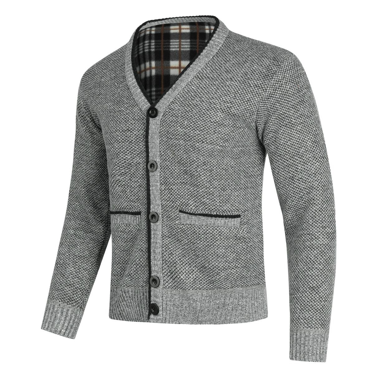 Strukturierte Strickjacke mit Knopfleiste