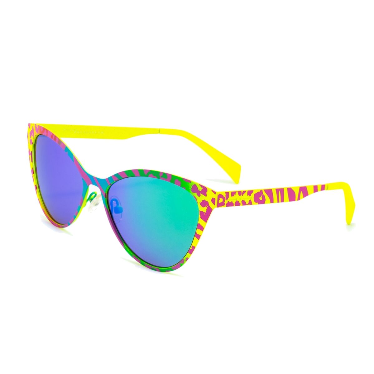 Cat-Eye-Sonnenbrille mit gemustertem Rahmen
