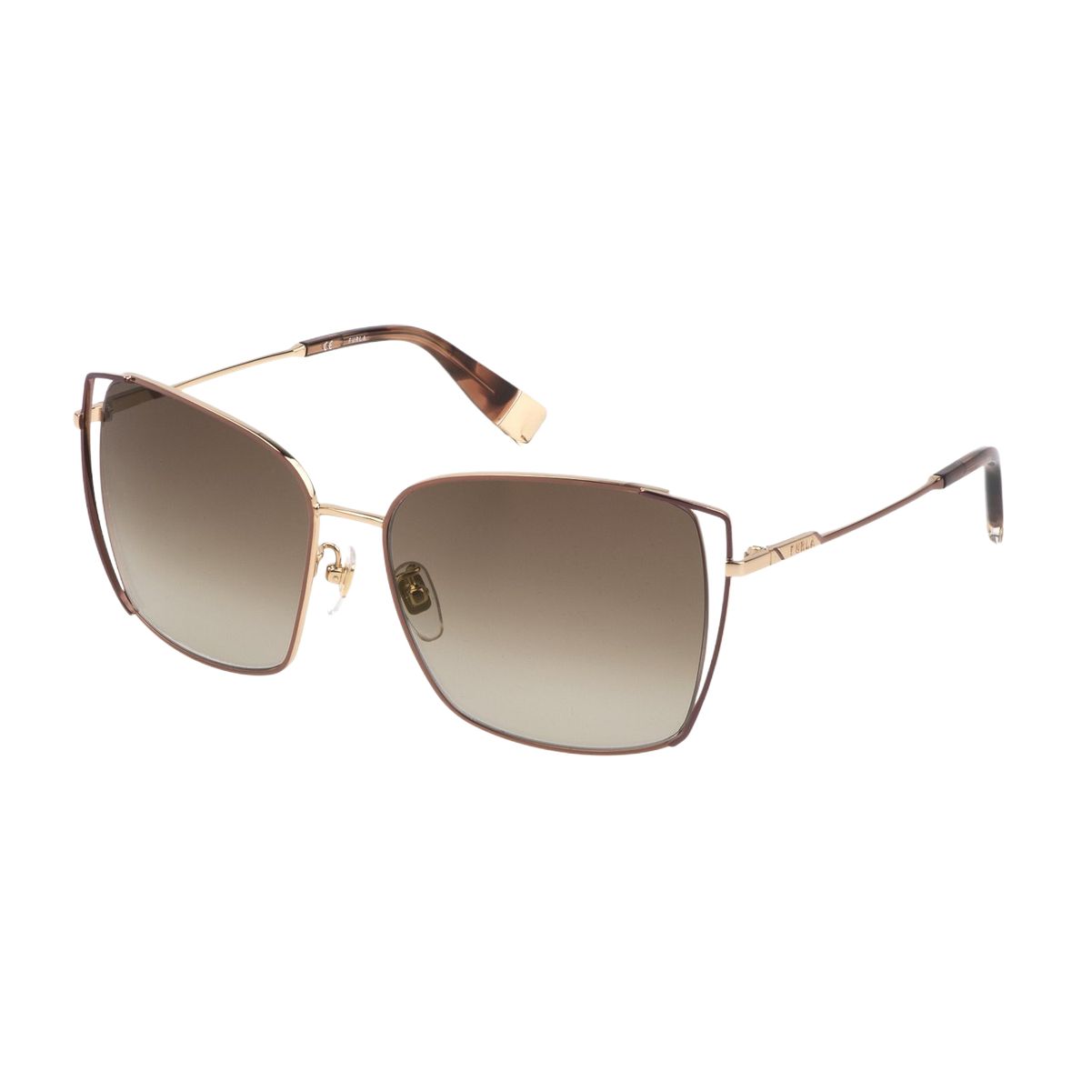Braune Sonnenbrille mit quadratischem Metallrahmen