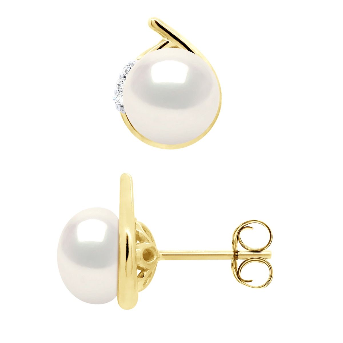 Ohrstecker mit Perlen und Diamanten