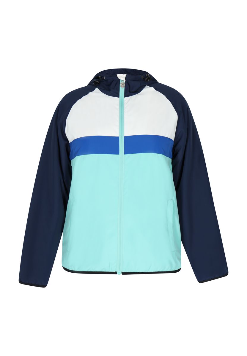 Leichte Colorblock Anorak Jacke mit Kapuze