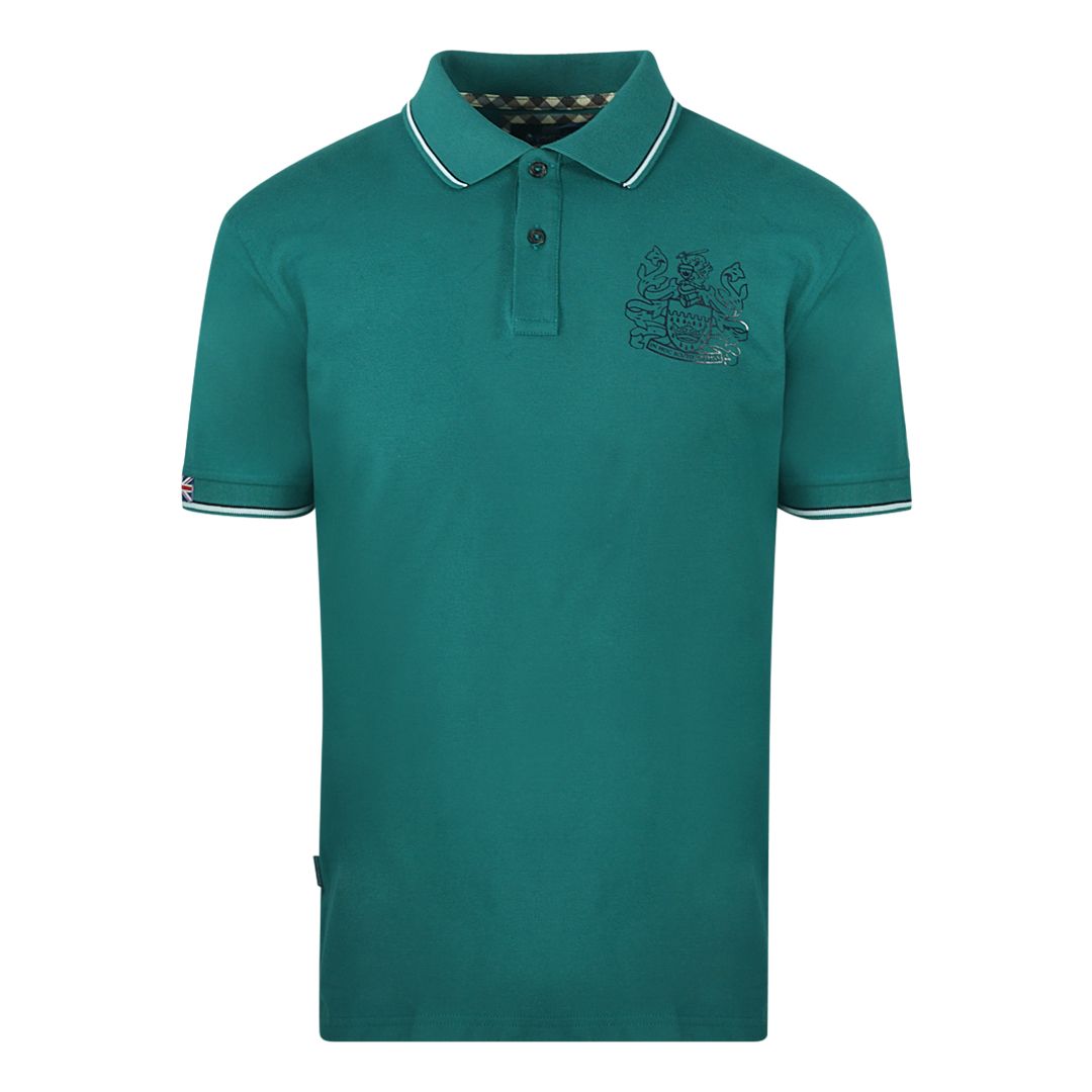 Aquascutum Grünes Wappen Logo Poloshirt