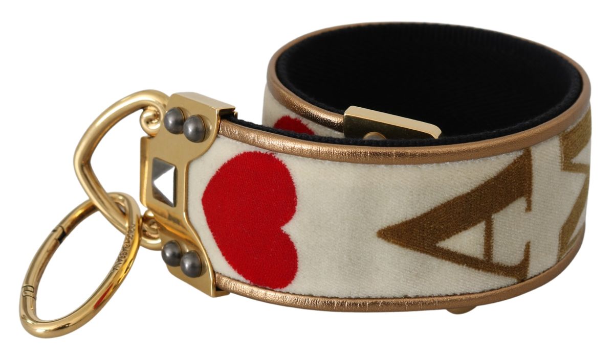Amore Weißer Textil Handtaschenriemen