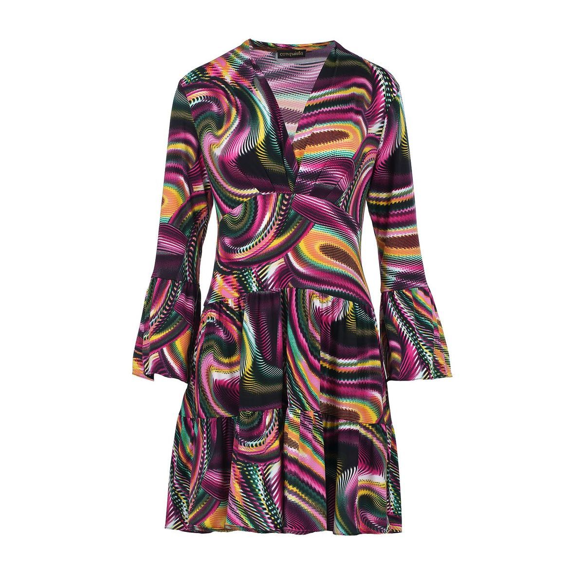 Gestuftes A-Linien Jersey Minikleid