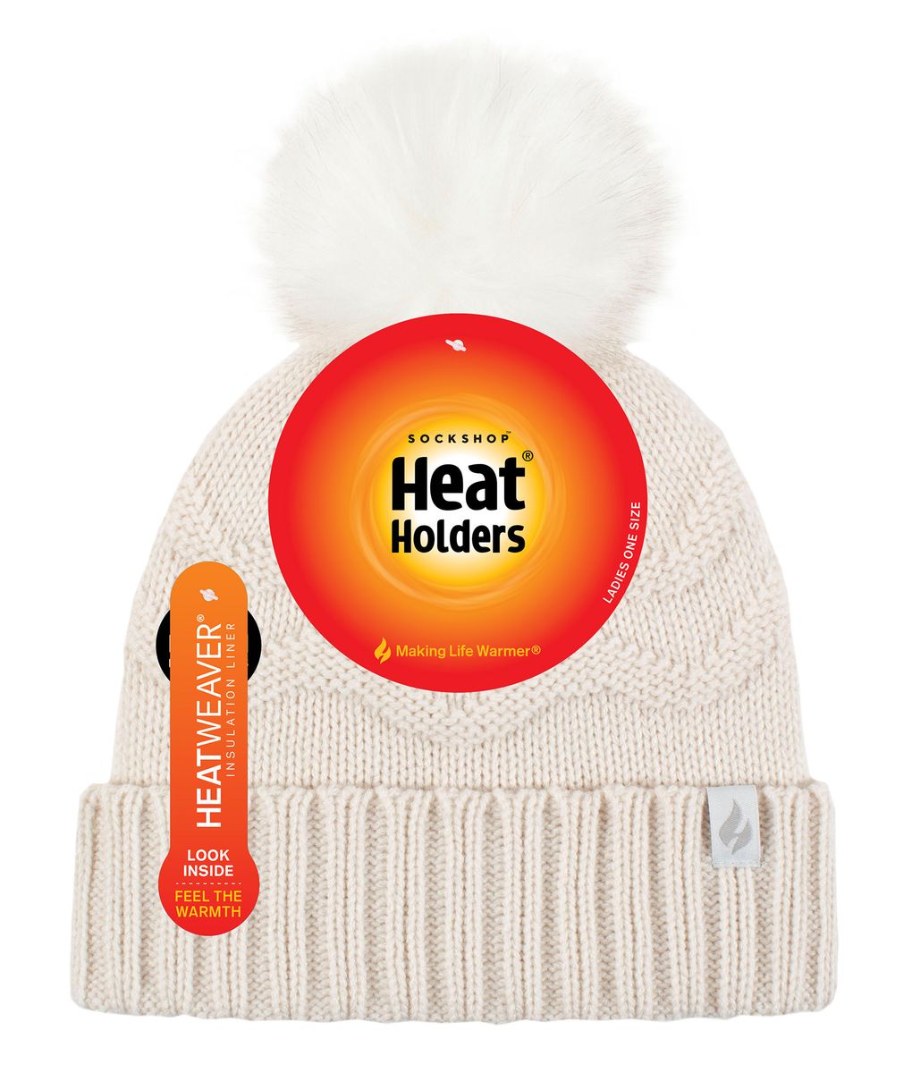 Thermomütze mit Zickzack-Muster und Bommel