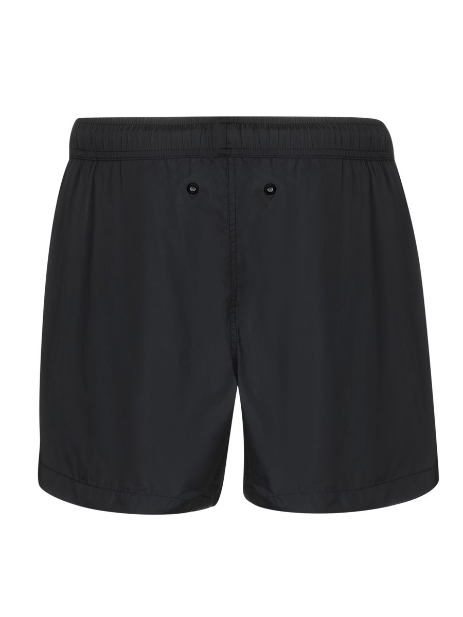 Kurze Badeshorts mit Logo-Streifen