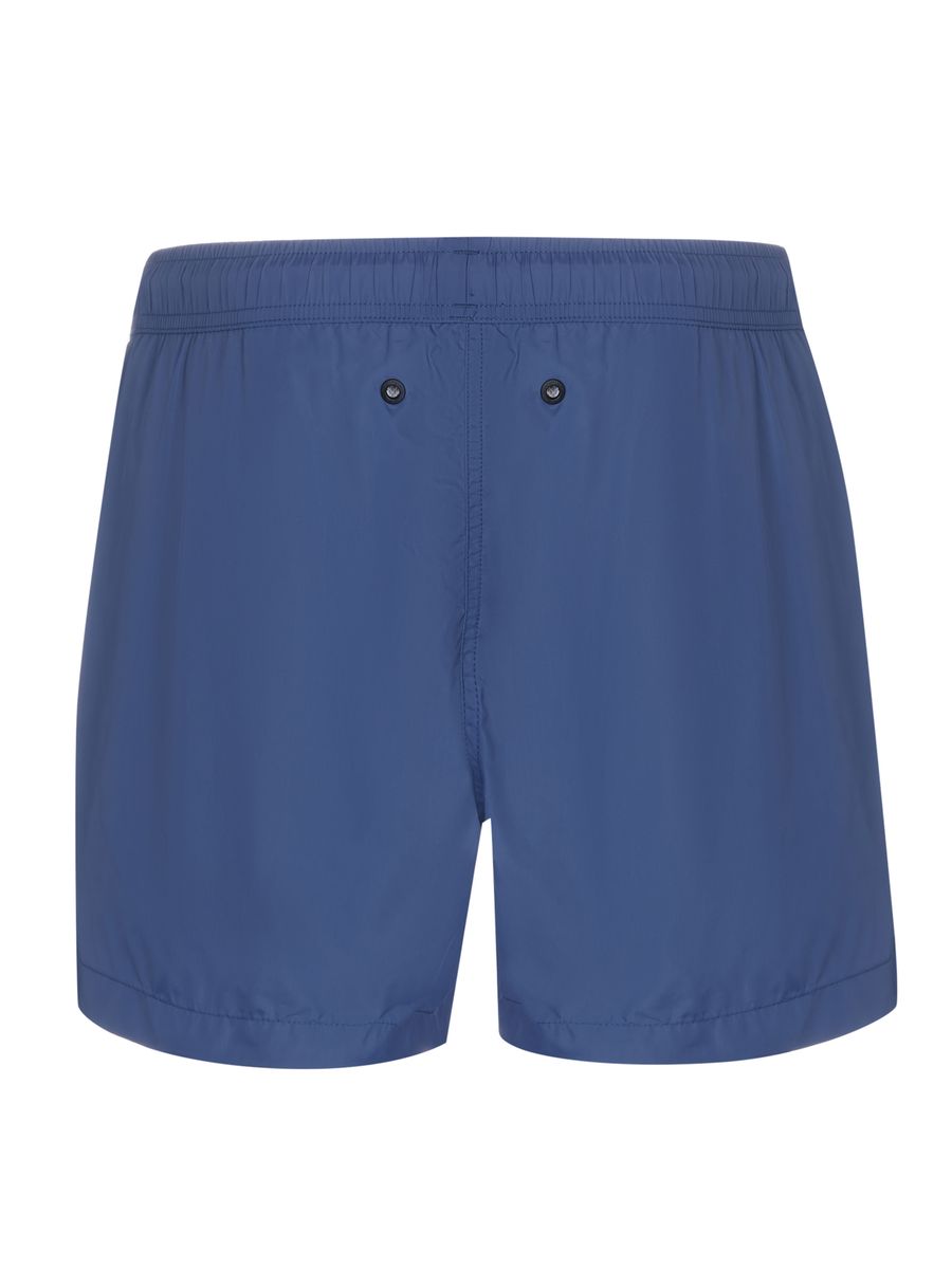 Kurze Badeshorts mit Logo-Streifen