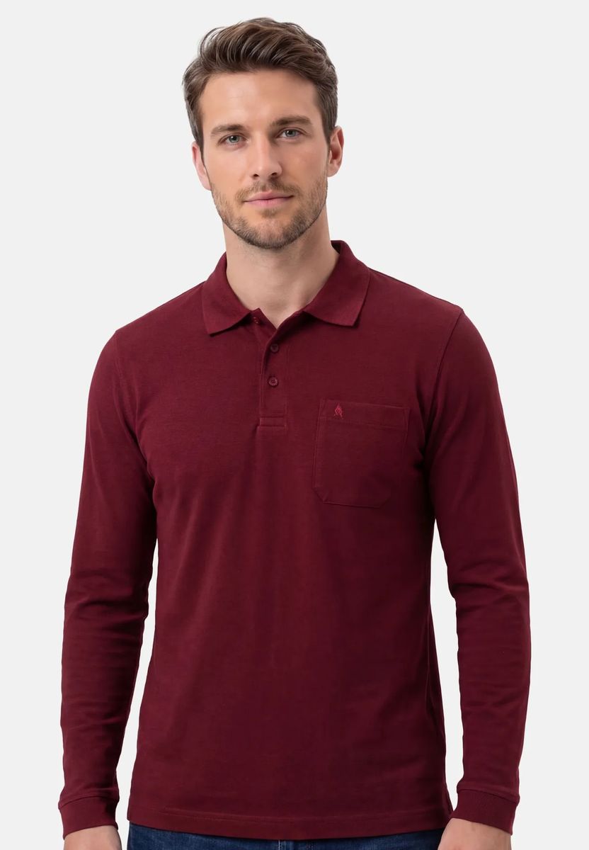 Klassisches Langarm Poloshirt