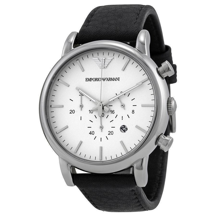 Klassische Chronograph-Uhr mit Lederarmband