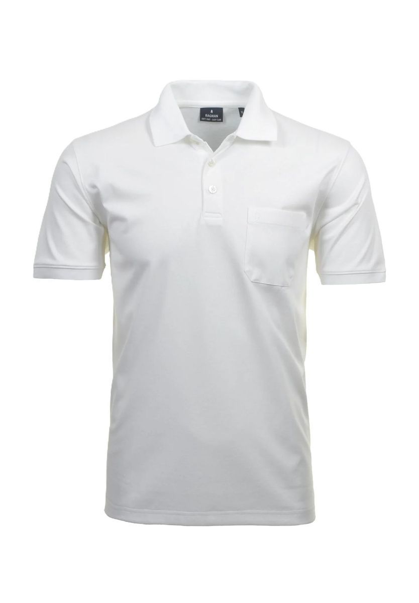 RAGMAN Poloshirt, aufgesetzte Brusttasche, für Herren, weiß, 3XL