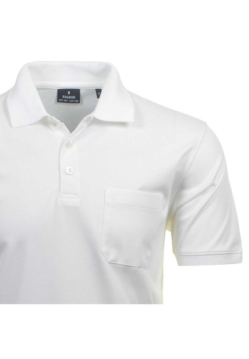 RAGMAN Poloshirt, aufgesetzte Brusttasche, für Herren, weiß, 3XL