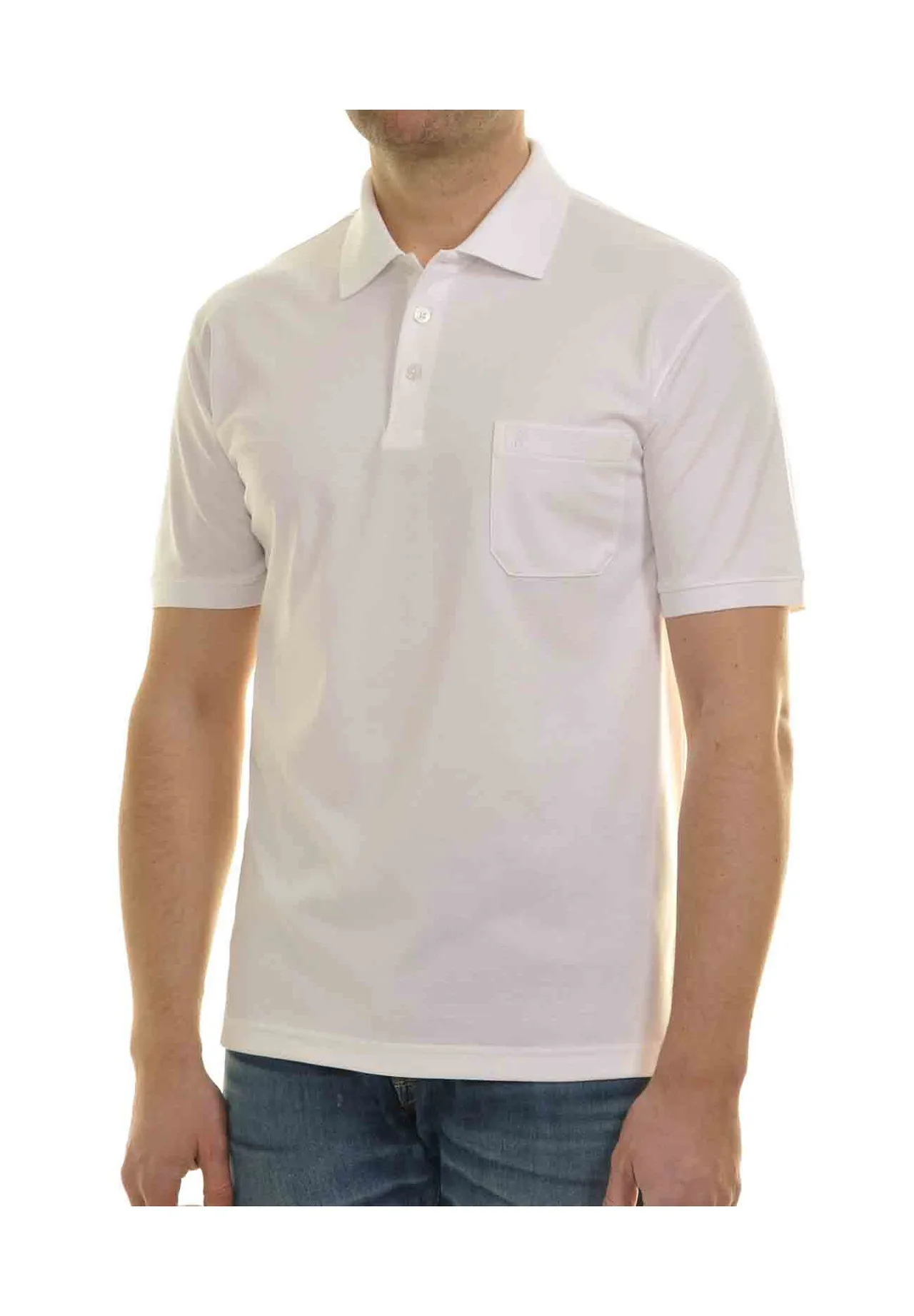 Klassisches Piqué-Poloshirt mit Tasche