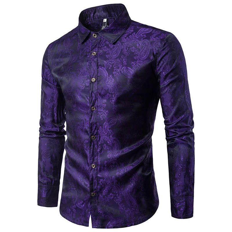 Schmales Hemd mit Paisley-Muster