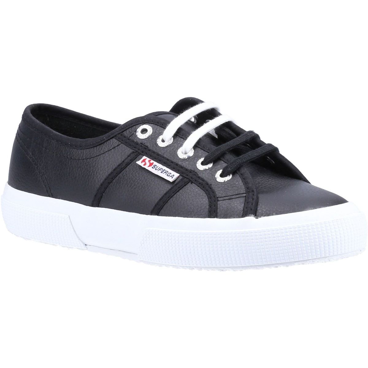 Superga 2750 Leather Herren Schwarz/Weiß Turnschuhe
