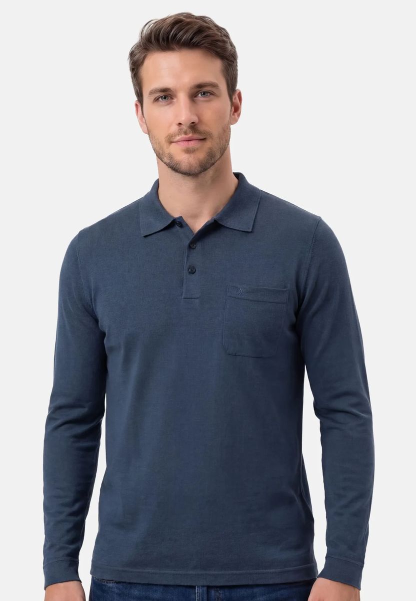 Klassisches Langarm Poloshirt