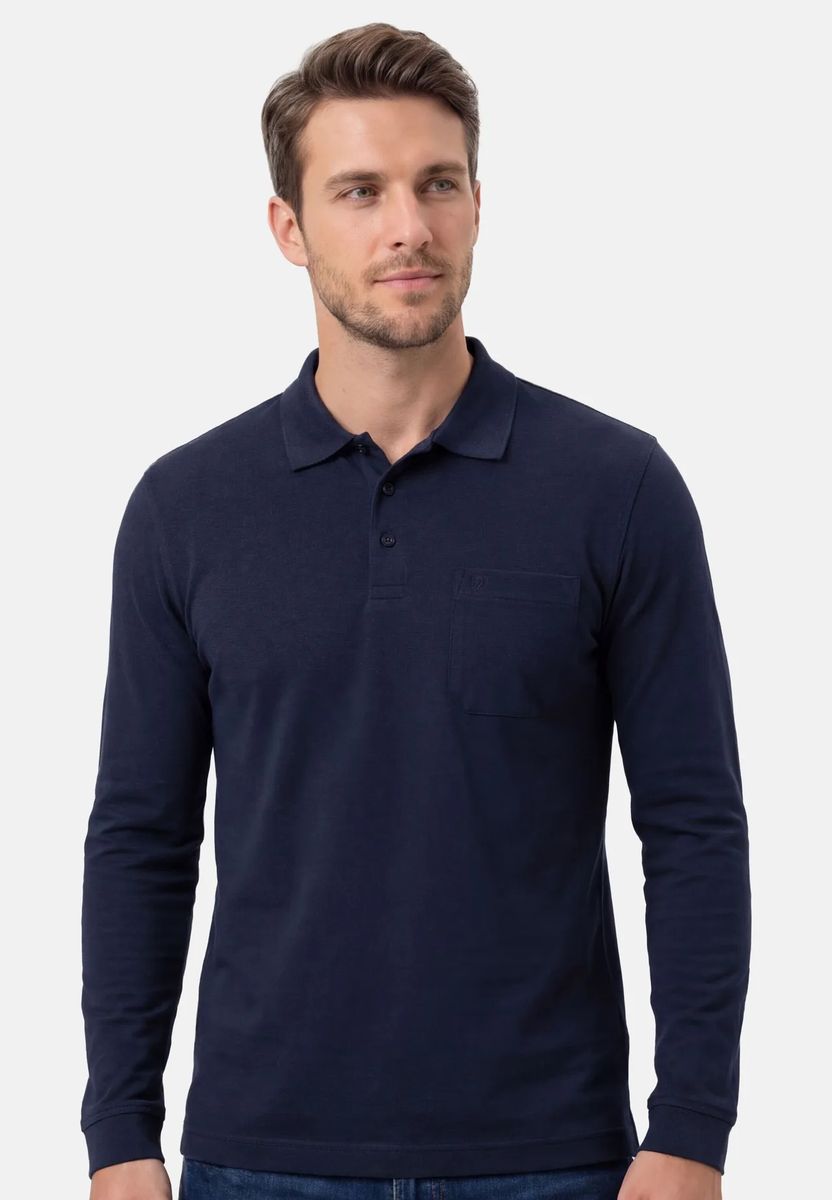 Klassisches Langarm Poloshirt