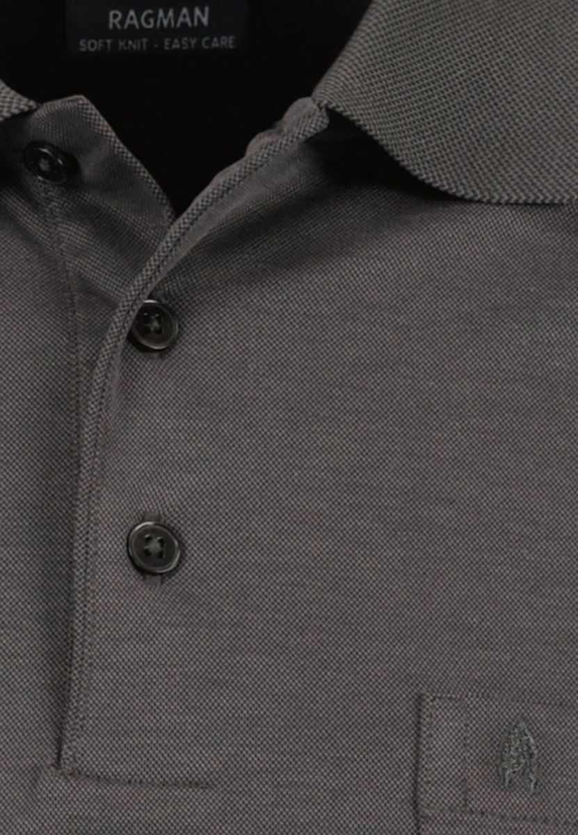 Herren Langarm Poloshirt mit Brusttasche