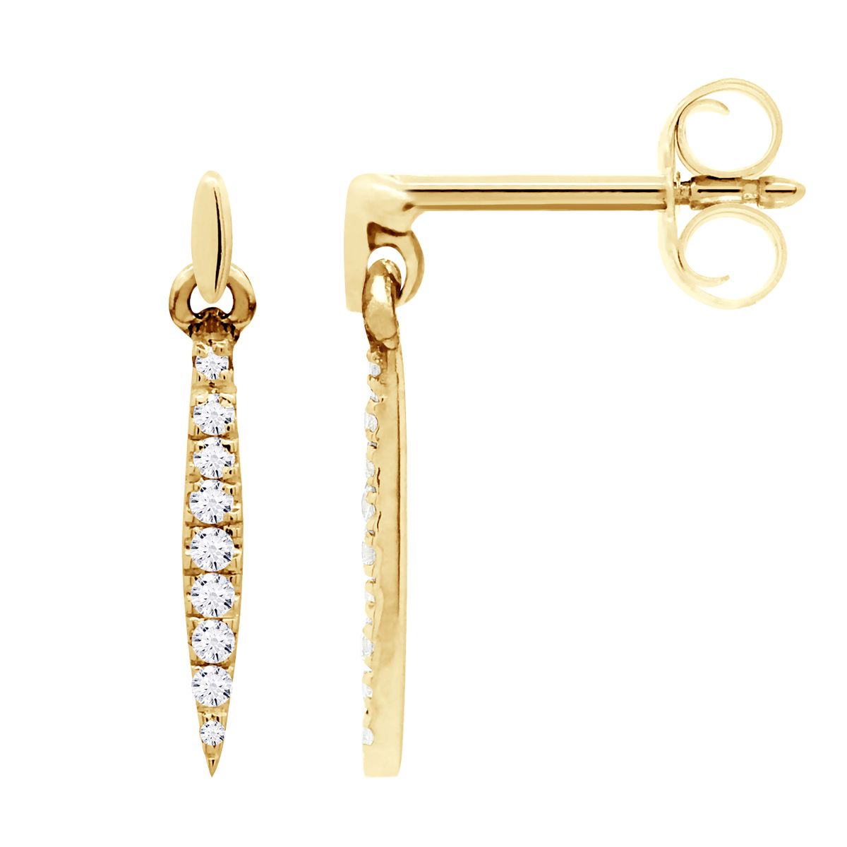 Diamant Tropfen Ohrringe Gelbgold