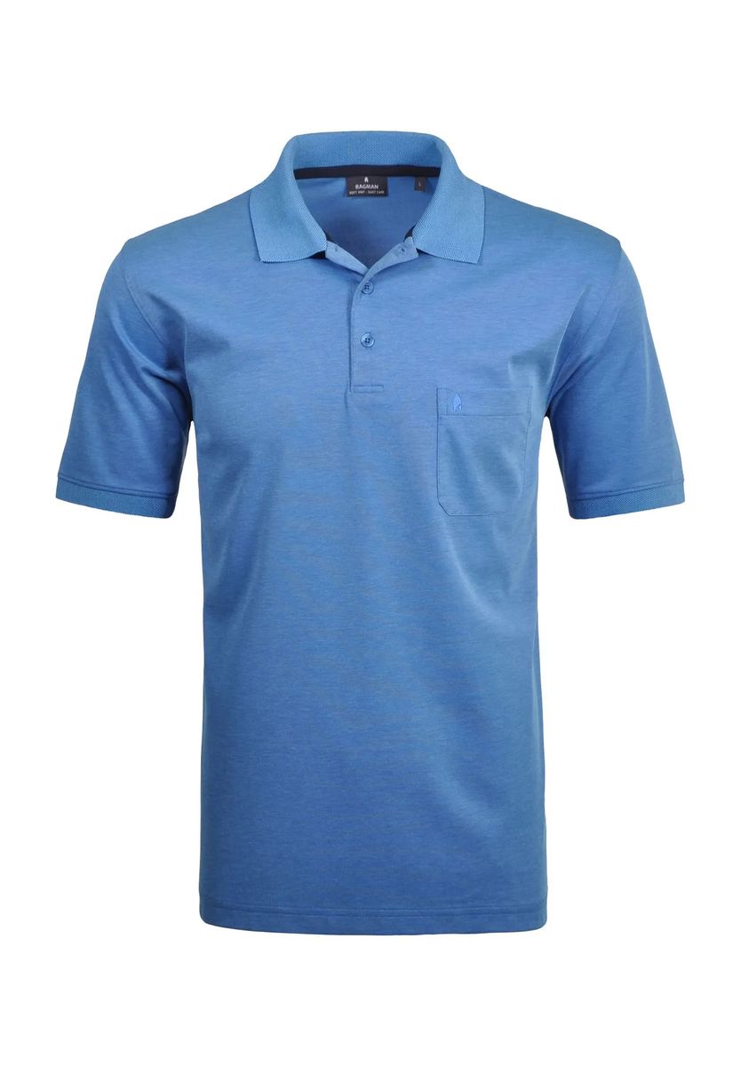 RAGMAN Poloshirt, aufgesetzte Brusttasche, für Herren, blau, 3XL