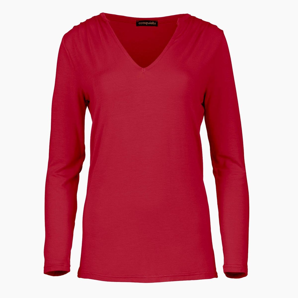 Damen Langarm V-Ausschnitt Top