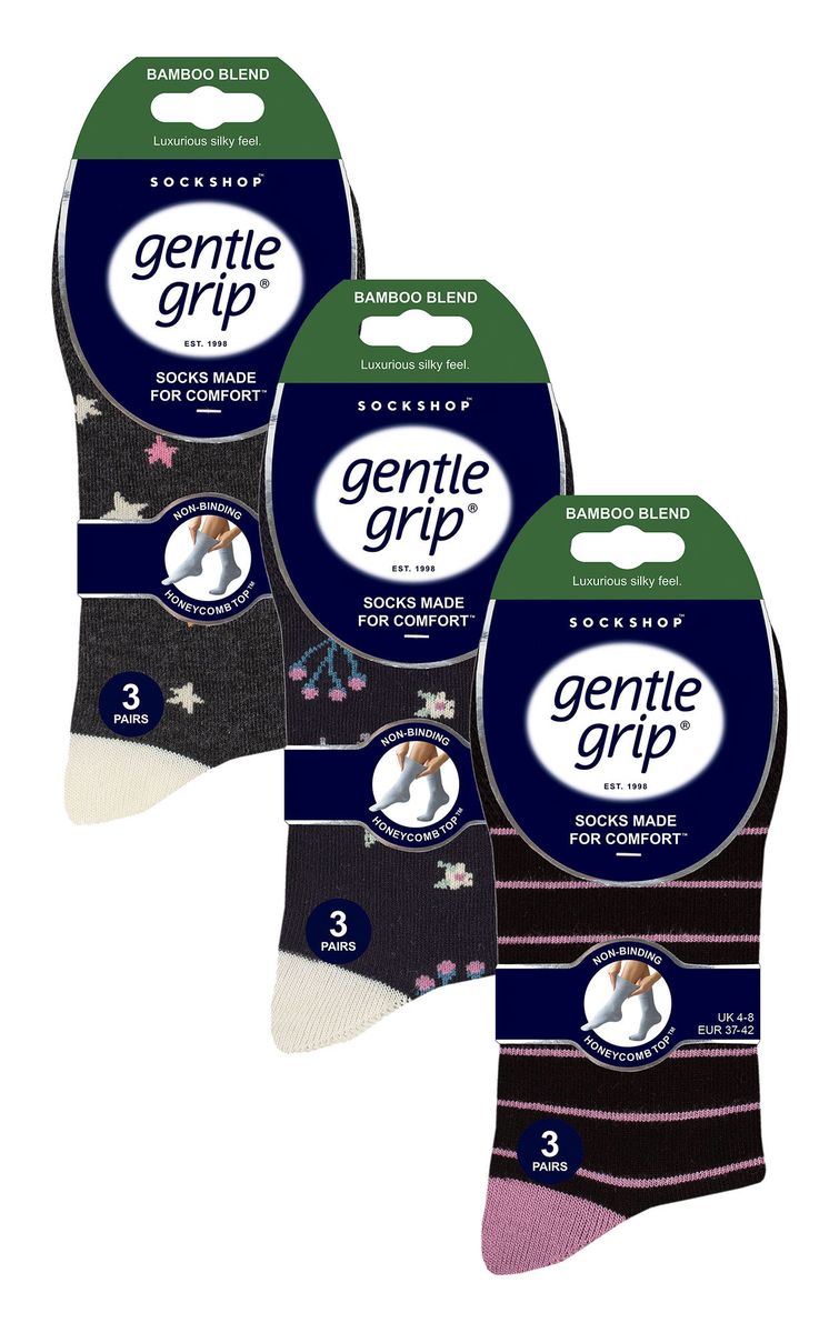 Bambus-Socken mit Muster und Komfortbund