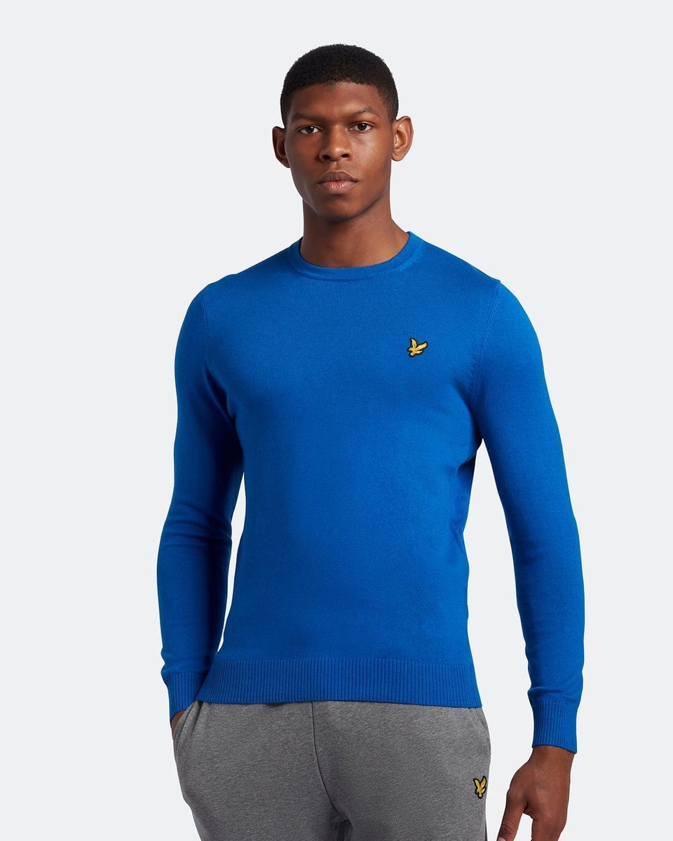 Klassischer Baumwoll-Merino Rundhals-Pullover