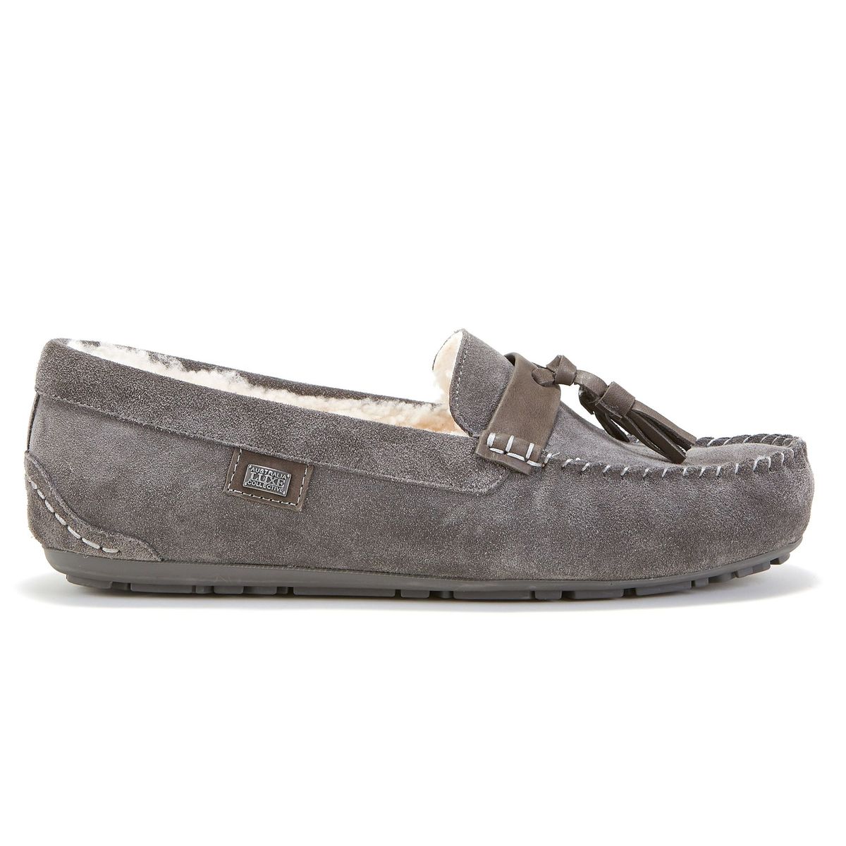 Herren Wildleder Mokassin Hausschuhe mit Quasten